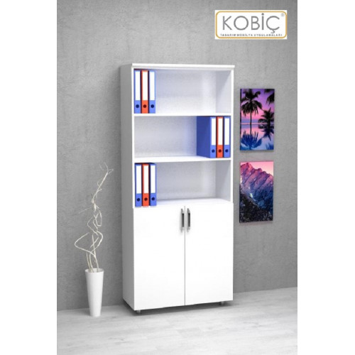 KOBİÇ DOSYA DOLABI YARIM KAPAK 70X35X185 CM (BEYAZ)