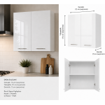 Mutfak Dolabı Üst Modül Highgloss Parlak Kapak/Mdflam Gövde 