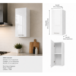 Mutfak Dolabı Üst Modül Highgloss Parlak Kapak/Mdflam Gövde 