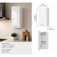 Mutfak Dolabı Üst Modül Highgloss Parlak Kapak/Mdflam Gövde Mutfak Dolabı Üst Modül Highgloss Parlak Kapak/Mdflam Gövde