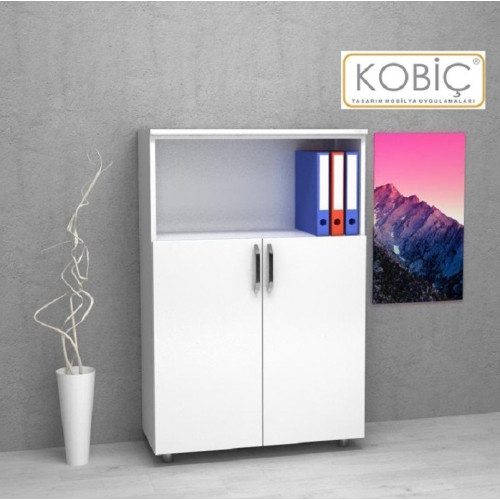 Kobiç Kilitli Yarım Kapak Mdflam Dolap 70x35x115 Cm Beyaz Kobiç Kilitli Yarım Kapak Mdflam Dolap 70x35x115 Cm Beyaz