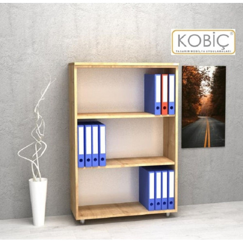 Kobiç Ofis Dosya Dolabı Raflı Suntalam Dolap 70x35x115 Cm Meşe