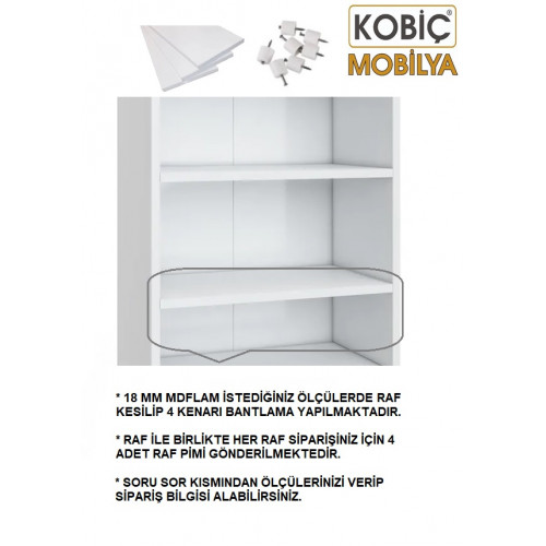 Özel Ölçü 18 Mm Gardrop ,mutfak,,banyo,kitaplık Dolabı Içi Raf 25x50 cm